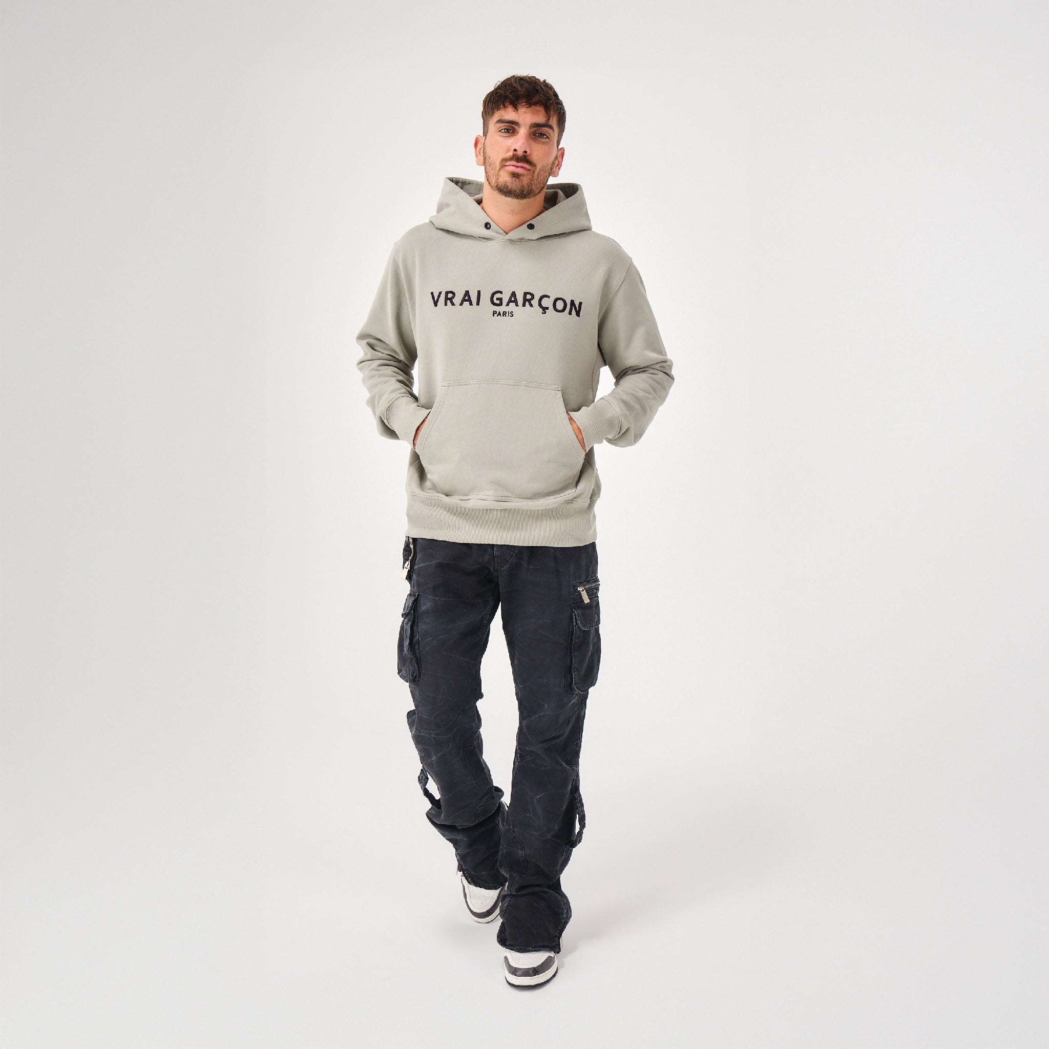 HOODIE FIDELIS GREY - VRAIGARCON PARIS
