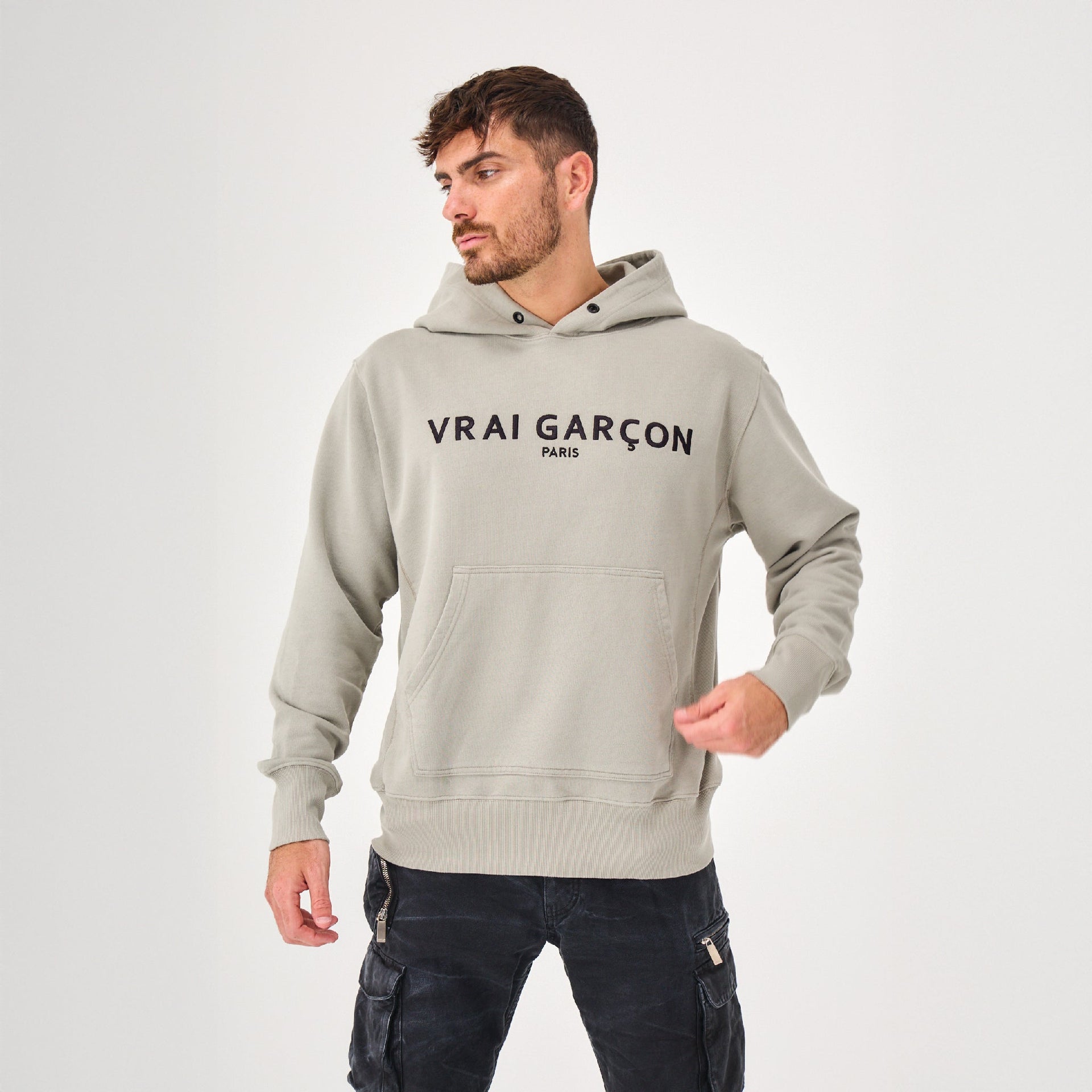 HOODIE FIDELIS GREY - VRAIGARCON PARIS