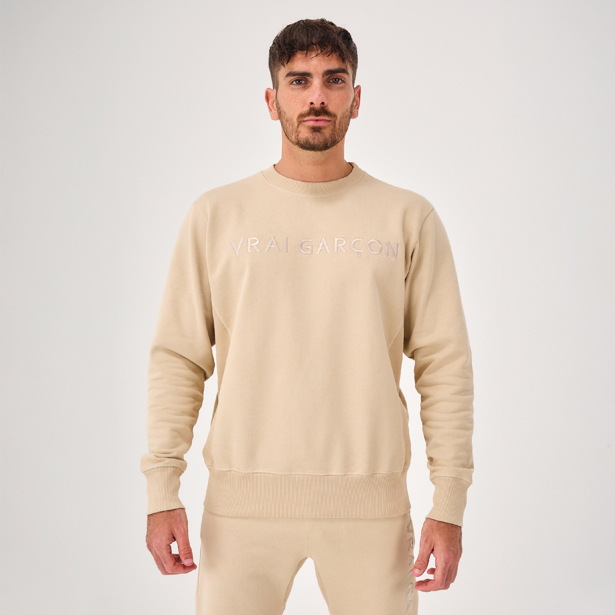 SWEAT IUSTITIA BEIGE - VRAIGARCON PARIS