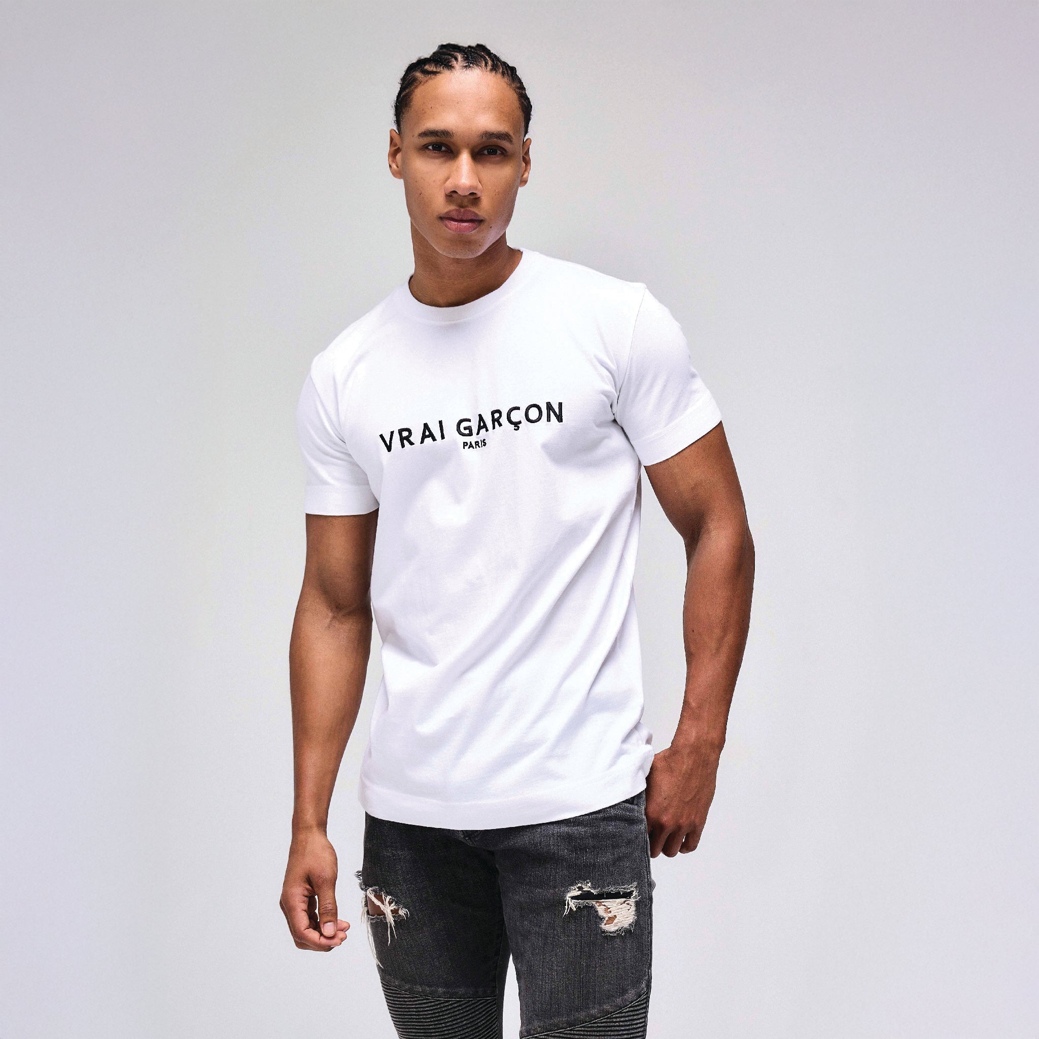 White Garcon T Shirt Comme Des Garçons Play Heart-patch T-shirt
