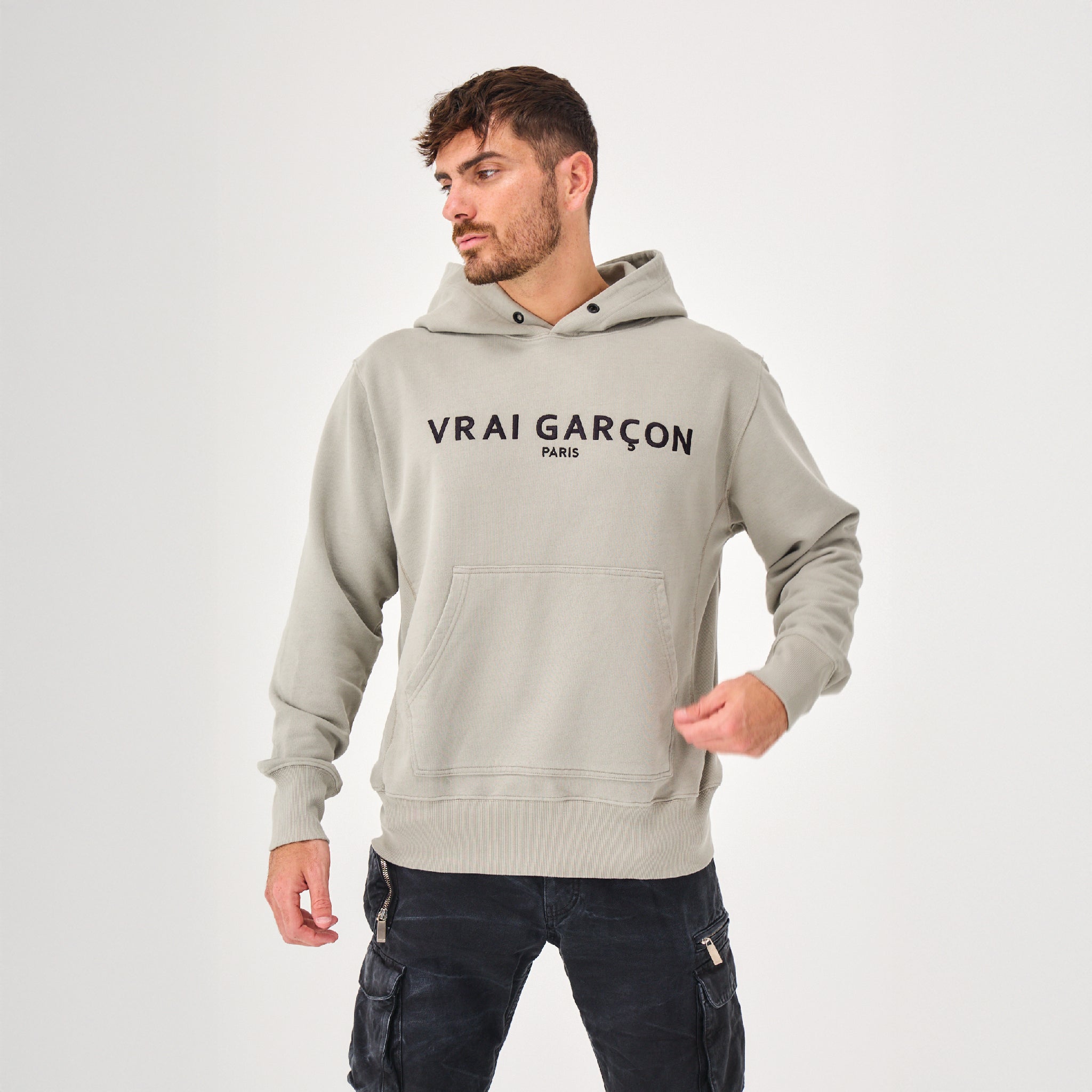 HOODIE FIDELIS GREY - VRAIGARCON PARIS